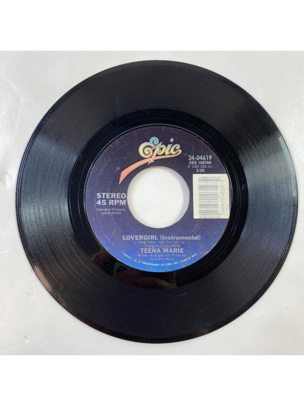 Vintage Epic 45 RPM Vinyl Record Single Teena Marie "Lovergirl" Instrumental
